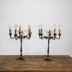 Tafellamp - kandelaar - Glas, Hout, Legering - 5 hanglampen