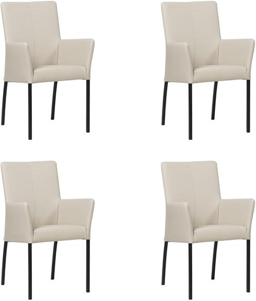 Crème leren moderne eetkamerstoel - Toledo leer Misty (crème, Huis en Inrichting, Stoelen, Nieuw, Leer, Ophalen of Verzenden