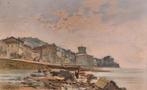 Carlo Follini (1848–1938) - Costa marittima, Antiek en Kunst, Kunst | Schilderijen | Klassiek