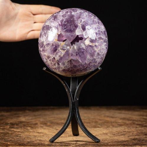 Paarse kristallen amethist bol - First Choice mineraal -, Verzamelen, Mineralen en Fossielen