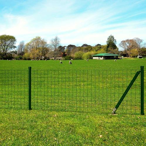 vidaXL Euro hek 10x0,8 m staal groen, Tuin en Terras, Tuinhekken en Hekwerk, Nieuw, Verzenden