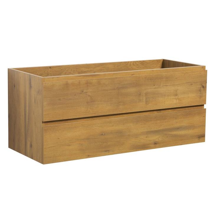 Wastafelkast Angela 120 x 48 cm Eiken Hangend Wastafelmeubel, Huis en Inrichting, Badkamer | Badkamermeubels, Nieuw, Verzenden