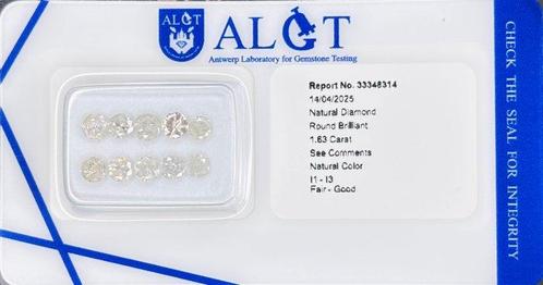 Zonder Minimumprijs - 10 pcs Diamant  (Natuurlijk)  - 1.63, Handtassen en Accessoires, Edelstenen
