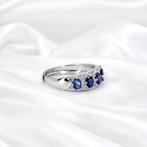 Zonder minimumprijs - Ring Verguld Saffier - Topaas - 18k, Handtassen en Accessoires, Ringen, Nieuw
