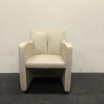 Tweedehands leolux fauteuil model Kilenge, beige leer