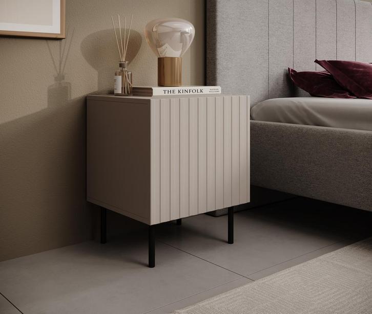 Meubella Nachtkastje - Set van 2 - beige 45 cm, Huis en Inrichting, Kasten | Overige, Nieuw, Verzenden