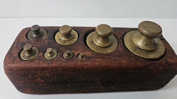 3x zeldzame gewichtenblokken - 1 gr tot 1000 gram -, Antiek en Kunst, Antiek | Speelgoed