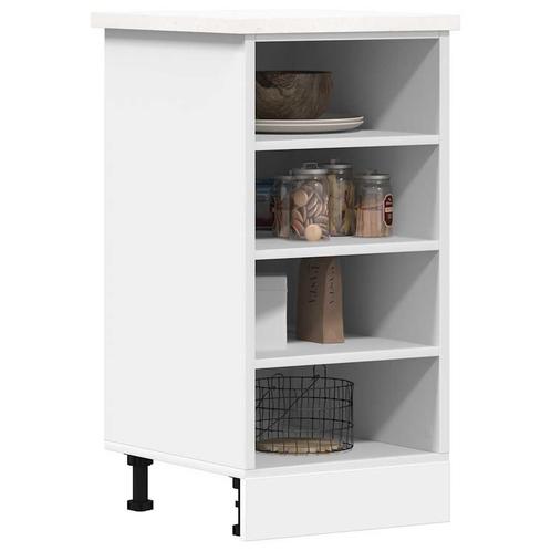 vidaXL Onderkast Riga 40x44,5x81,5 cm bewerkt hout wit, Huis en Inrichting, Kasten | Overige, Nieuw, Verzenden