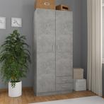 vidaXL Kledingkast 80x52x180 cm bewerkt hout betongrijs, Huis en Inrichting, Kasten | Kleerkasten, Verzenden, Nieuw