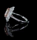 Ring - 14 karaat Witgoud - 6.77ct. tw. Roze Diamant (Fancy, Nieuw