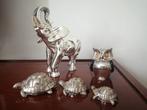 sculptuur, Elefante, gufo e tartarughe - 16 cm -