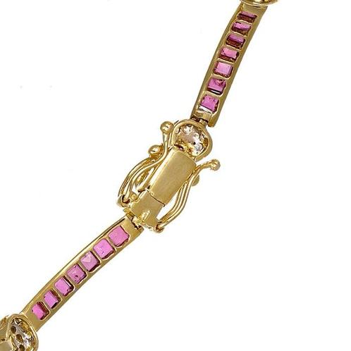 Armband - 18 karaat Geel goud, Witgoud - 1.89ct. tw. Robijn, Handtassen en Accessoires, Armbanden
