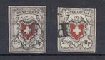 Zwitserland 1850 - Orts-Post / Poste Locale beide met