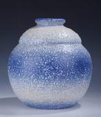 Louis Dage - Vaas -  Art Deco vase with organic decor - Blue