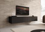 Meubella | TV-Meubel - Mat Zwart - 180cm | Staand of hangend, Huis en Inrichting, Kasten |Televisiemeubels, Overige materialen