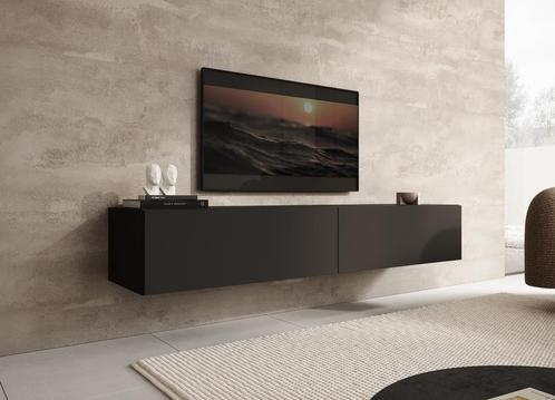 Meubella | TV-Meubel - Mat Zwart - 180cm | Staand of hangend, Huis en Inrichting, Kasten |Televisiemeubels, 25 tot 50 cm, Nieuw