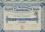Frankrijk. Société des Automobiles Sigma - Action de 100 FR