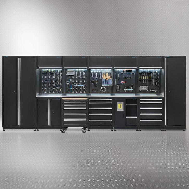 Datona Werkplaatsinrichting PREMIUM met RVS werkblad 500 cm, Doe-het-zelf en Bouw, Werkbanken, Ophalen of Verzenden