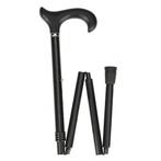 Luxe opvouwbare wandelstok met soft Derby handvat - zwart, Diversen, Verpleegmiddelen, Verzenden, Nieuw