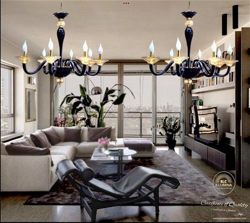 SLC Illumina - MG - Kroonluchter (2) - SLC Zwart Goud 8L -, Antiek en Kunst, Kunst | Designobjecten