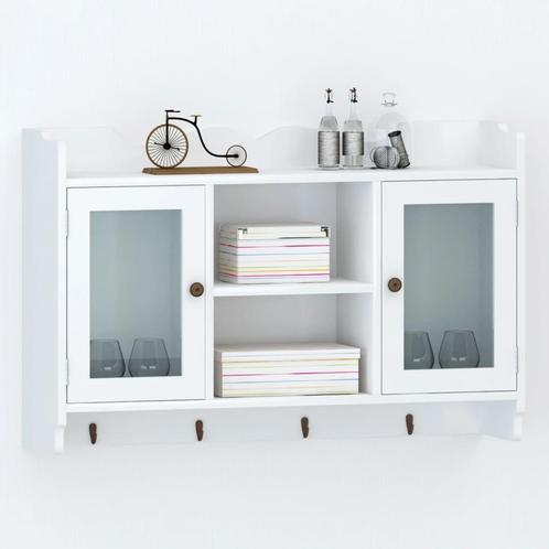 vidaXL Wandschap voor boeken/DVDs MDF wit, Huis en Inrichting, Kasten | Wandmeubels, Nieuw, Verzenden