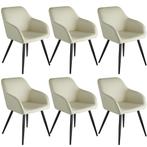 tectake Set van 6 eetkamerstoelen Marilyn stof, zwarte poten, Huis en Inrichting, Verzenden, Nieuw