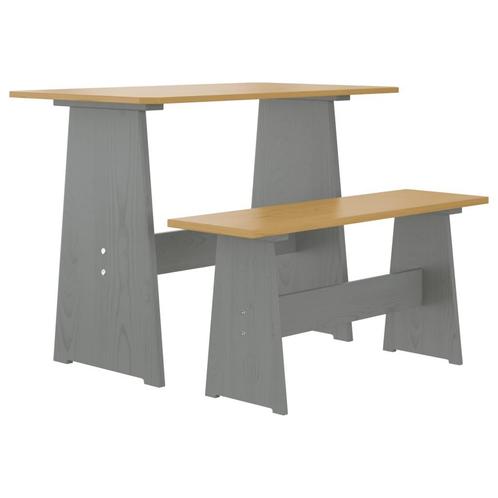 vidaXL Eettafel met bankje REINE massief grenenhout, Huis en Inrichting, Tafels | Eettafels, Nieuw, Verzenden