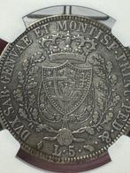 Italië, Savoye Carlo Felice. 5 Lire 1825 Torino, Postzegels en Munten