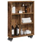 vidaXL Opbergtrolley smal 48x13x68 cm bewerkt hout oud, Huis en Inrichting, Verzenden, Nieuw