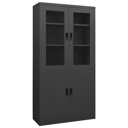vidaXL Kantoorkast 90x40x180 cm staal antracietkleurig, Huis en Inrichting, Kasten | Overige, Nieuw, Verzenden