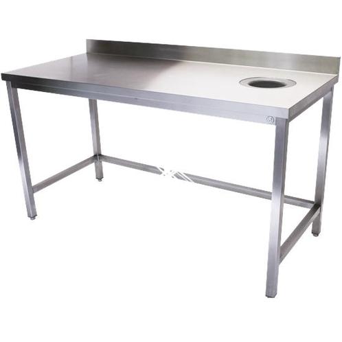 Rvs werktafel met afvalgat en rand 2000x700x900 mm, Zakelijke goederen, Horeca | Meubilair en Inrichting, Nieuw in verpakking