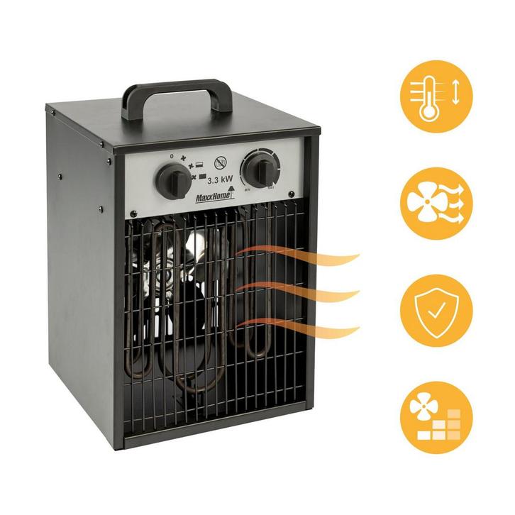 MaxxHome Werkplaatskachel - Ventilator kachel 3300 W - 220 V, Doe-het-zelf en Bouw, Verwarming en Radiatoren, Nieuw, Ophalen of Verzenden