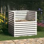 vidaXL Compostbak 100x100x102 cm massief grenenhout wit, Tuin en Terras, Verzenden, Nieuw