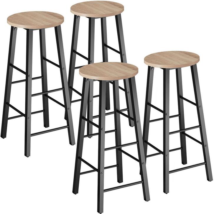 tectake Barkrukken Keynes - Industrieel licht hout, eiken So, Maison & Meubles, Tabourets de bar, Envoi