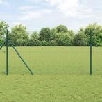 vidaXL Hek met Palen Groen 1 x 25 m Staal, Verzenden, Nieuw