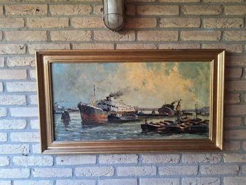 Jan Schaeffer (1923 - 2018) - Havengezicht in Rotterdam