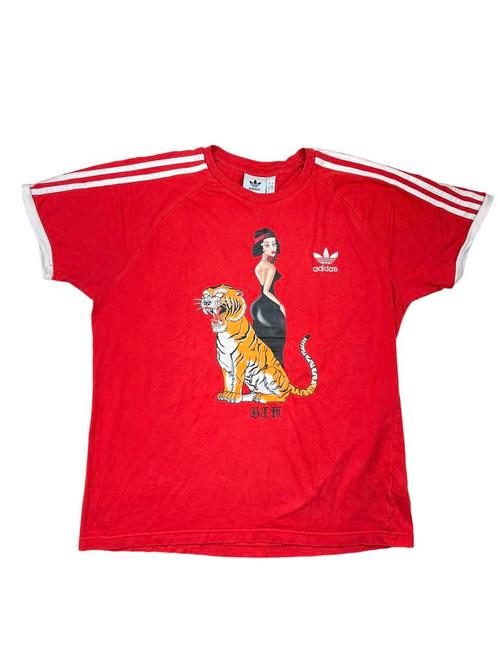 Adidas T-Shirt (Tiger design, reworked) Maat L, Bijoux, Sacs & Beauté, Accessoires Autre, Enlèvement ou Envoi