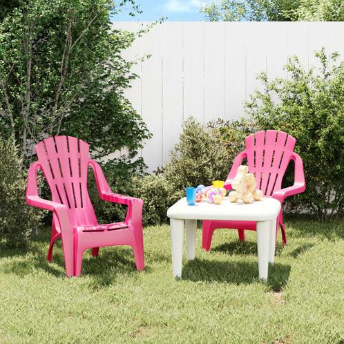 vidaXL Kindertuinstoelen 2 st hout-look 37x34x44 cm, Tuin en Terras, Tuinstoelen, Nieuw, Verzenden