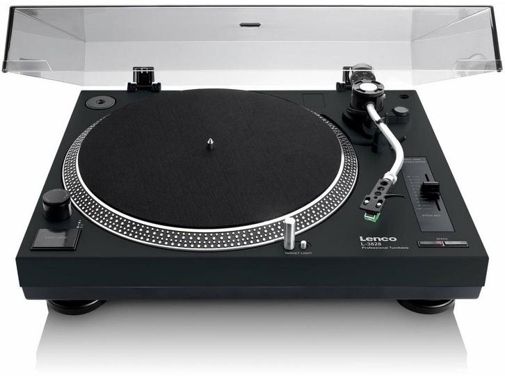 Lenco L-3828 - Draaitafel - Direct drive met USB - Zwart, Audio, Tv en Foto, Platenspelers, Nieuw, Verzenden