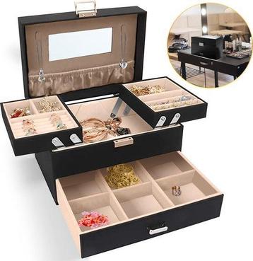 2eChoix | Boîte à bijoux Toivo avec miroir - simili cuir beschikbaar voor biedingen