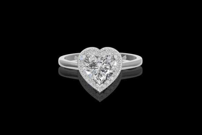 Ring - 14 karaat Witgoud - 2.54ct. tw. Diamant (Lab-grown) -, Handtassen en Accessoires, Ringen