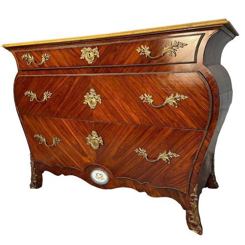 Commode - Bois précieux, Marbre, Bronze doré, Céramique, Antiek en Kunst, Antiek | Overige Antiek