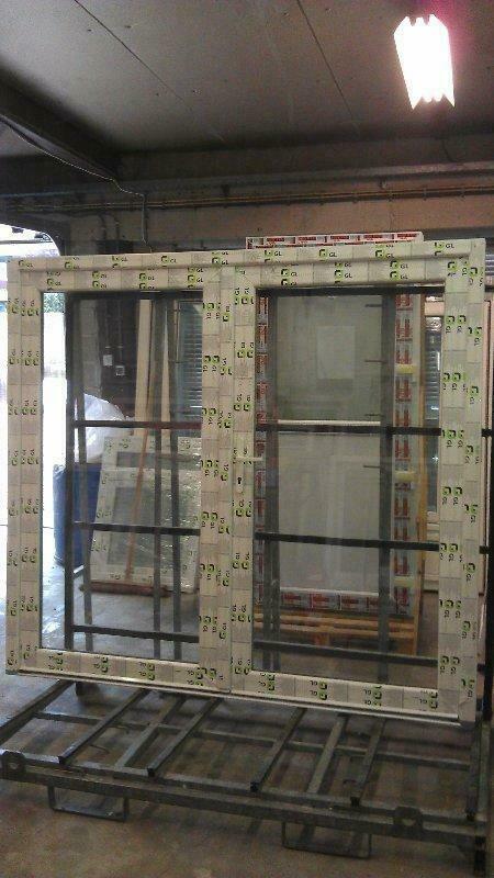 PVC Dubbele deur 180x215 cm in voorraad!, Doe-het-zelf en Bouw, Raamkozijnen en Schuifdeuren, Inclusief glas, Nieuw, Kunststof