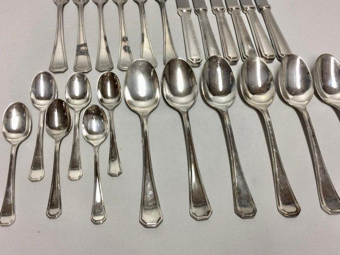 Bestekset (24) - Verzilverd bestek in strakke Art Deco, Antiek en Kunst, Antiek | Meubels | Tafels