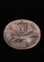 Romain antique Cristal de roche Intaglio dune galère