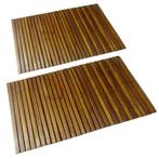 vidaXL Badmat acaciahout 80 x 50 cm 2 stuks, Huis en Inrichting, Verzenden, Nieuw