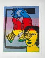 Corneille (1922-2010) - Oiseaux multicolores, Antiek en Kunst