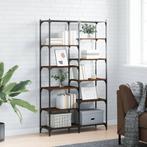 vidaXL Boekenrek 100x32x170 cm bewerkt hout en ijzer bruin, Huis en Inrichting, Verzenden, Nieuw