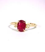 Ring - 14 karaat Geel goud - 1.92ct. tw. Robijn - Diamant, Nieuw