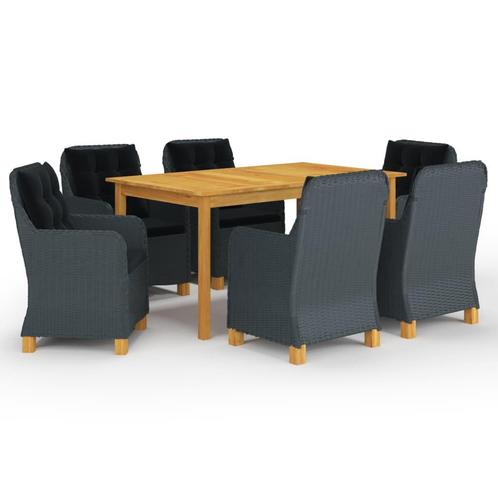 vidaXL 7-delige Tuinset donkergrijs, Tuin en Terras, Tuinsets en Loungesets, Tuinset, Nieuw, Verzenden